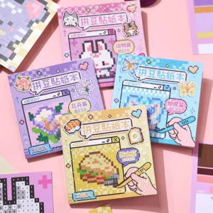 23-Sticker Sweetheart Soft Island Cartoon Pixel Bean Children’s Educational Coloring Book