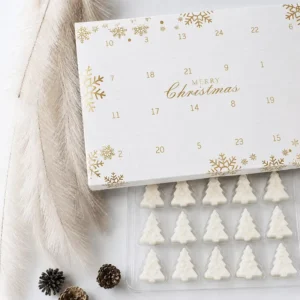 24-Day Advent Calendar Box, Gold Foil Embossed, Eco-Friendly, Waterproof, Christmas Tree