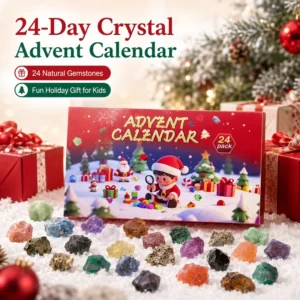 24-Day Christmas Crystal Advent Calendar Natural Rough Stone Mineral Blind Box Kids Gift