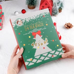 24-Day Xmas Countdown Calendar Shaped Flavoring Black Tea Bag Set Christmas Food Gift Box