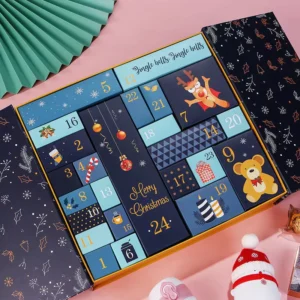 24 Days Advent Calendar Boxes Christmas Countdown Gift Idea with Empty Paper Boxes