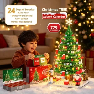 24 Days Christmas Advent Calendar Building Blocks 779PCS Christmas Tree Toy DIY Countdown to Xmas Surprise Gift Box