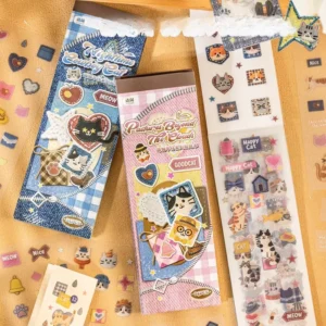 24 Decorative Stickers Per Pack Cute Cowboy Series Faux-Embroidered DIY Journal Decorations