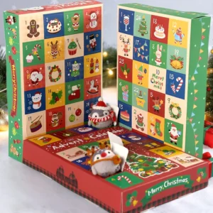 24 Frame Christmas Gift Box Blind Box Empty Packaging Pop Up Countdown Calendar Gift (White Cardstock Model HB0096 24 Christmas)