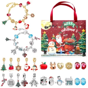 24 Grid Countdown Calendar Christmas Blind Box Bell Children DIY Beaded Bracelet Blind Box Set Holiday Ornaments Gift Box