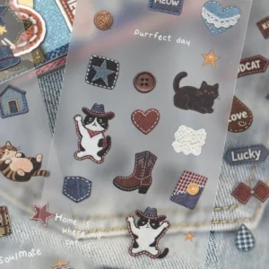 24 Pcs Per Pack Cute Cow Series Cute Cartoon Style Realistic Embroidery-Style Cute Pet DIY Journal Decorative Collage