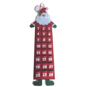 24-Pocket Christmas Advent Calendar Santa Claus Felt Wall Door Hanging
