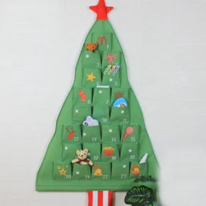 24 Pockets Cotton Linen Christmas Countdown Advent Calendar