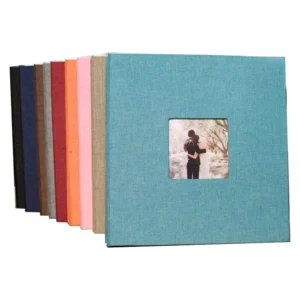 27x28cm 20 Sheets 9 Colors Cloth Window Self-Adhesive Wedding Photo Album 4R 120 Gold Stamping DIY Double-Sided Pages