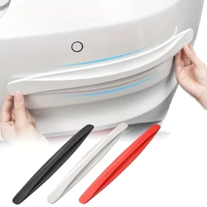 2PC Universal Silicone Anti Collision Protector Car Front Rear Corner Bumper Strip 1 Mil Thick Decorative