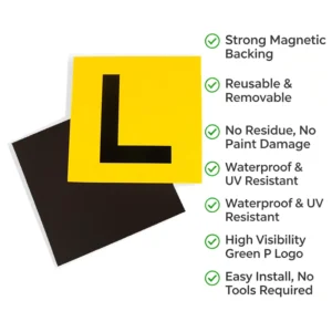 2PCS Pack 150*150mm Magnetic L Plate Learner Driver Car Sticker Safety Warning Sign for Australia