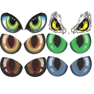 2PCS Waterproof Car Rear View Mirror Cat Eyes Styling Funny Decals Stickers Decoration