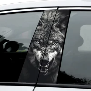2Pcs B Pillar Trim Cover Center Window Cover Car Window Molding Trim B Pillars Sticker PET Decals for Car Pillar