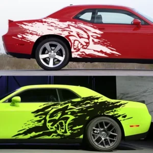 2Pcs Universal Vinyl Car Side Decal Waterproof Scratch-Resistant Body Sticker