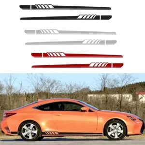2pcs 210×11.5cm Car Side Body Long Stripe Vinyl Decals Waterproof DIY