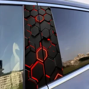 2pcs Plaid Pattern Car Stickers Waterproof Scratch Resistant Durable PVC Decals for Car Door B Racks Suitable for All Models