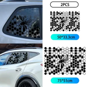 2pcs set Beehive Car Window Sticker Waterproof and Scratch Resistant Self Adhesive Vinyl Window Decal