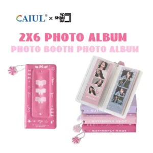 2×6 PVC Photo Booth Album with 4/8 Passport Photo Slots 4-Cut Photo Collection Scrapbook for Weddings and Events