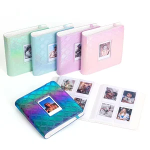 3 Inch 288-Line Hollow Embroidery Star Grid Photo Album Large Capacity PU Paper PVC Book with Small Card Photos