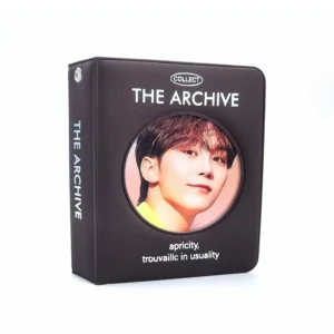 3 Inch DIY Mini Photo Album with PP Heart Bear Hollow Out Cover for Kpop Photocard