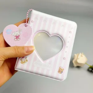 3 Inch Heart Hollow Mini Photocard Album with PVC Cover, Kpop Style