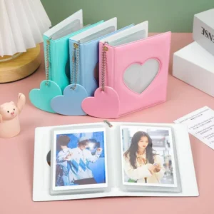 3 Inch Heart Hollow Photocard Holder with 32 Pockets