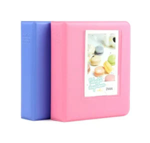 3 Inch Mini Candy Leather-Cover Eco-Friendly Photo Album for Instant Photos, DIY, 64 Pockets, UV Printing