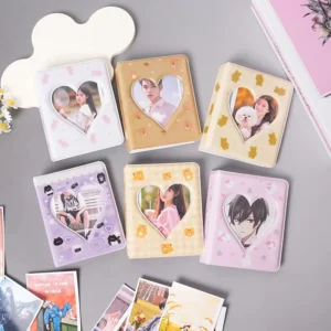 3-Inch Mini Heart Hollow Photo Card Album Binder with 36 Pockets