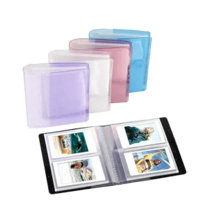3-Inch PVC-Cover DIY Photo Album for Mini 12/11/9, Transparent 64-Photo Collection Album