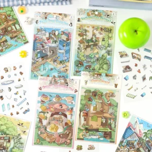 3 Sheets 3D Decorative Stickers for Miniature Scene Creation
