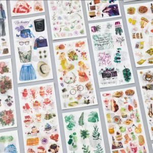 3 Sheets/Pack Fresh Flat Stickers Daily Collection DIY Ledger and Paper Sticker Materials