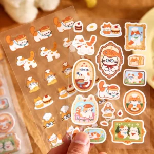 3 Stickers Per Pack Cute Characters Series 3D Planner Backgrounds with Cute Pet Themes Decorative Stickers