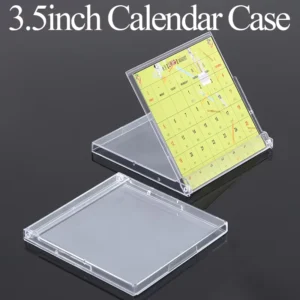 3.5″ Floppy Diskette Case Mini Disc Holder 3.5inch Calendar Display Box Clear Plastic Desk Calender CD Jewel Cases