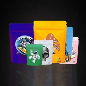 3.5g 7g 14g 28g Custom Plastic Stand-Up Candy and Tea Pouches Smell-Proof Mylar Food-Grade Packaging Bags