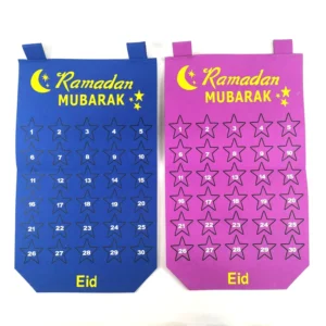 30-Day Eid Mubarak Hanging Felt Advent Countdown Calendar for Kids
