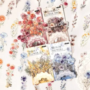 30-Pack Flower Petal Decorative Stickers for Journaling and DIY Scrapbooking