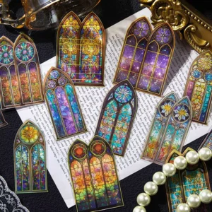30-Piece Pack Stickers Colorful Windows Series Irregular-Shaped Window Frames DIY Journal Decorative Stickers