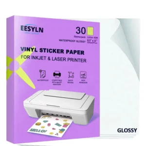 30 Sheets/Pack Glossy Matte PP Waterproof 216mm x 279mm Adhesive Labels A4 Vinyl Inkjet Laser Printer Sticker Paper