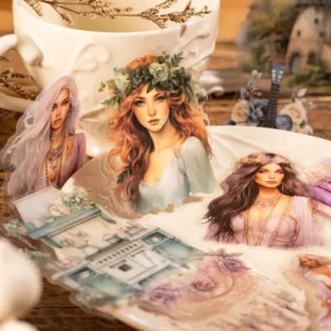 30 Sheets/Pack PET Stickers, Bohemian Lifestyle Series, Character Landscape Tent Designs, 6 Materials