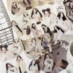 30 Sheets of PET Sticker Packs Romantic Girl Zhi Series Handbook Material Decorative Collage Bottoming 4 Models