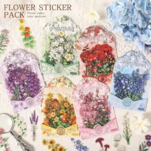 30 Stickers Per Pack Flower Brook Color Spectrum Series Retro Waterproof Journaling Stickers