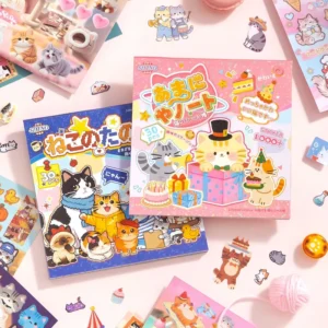 30 Stickers per Pack Retro Cartoon-Style Cute Pet Bullet Journal Die-Cut Decorative Stickers