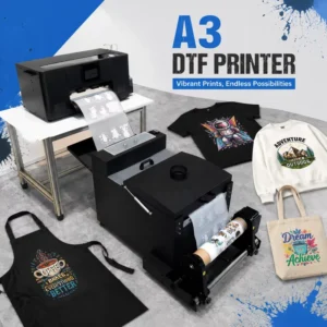 301 A3 DTF Transfer Printer with Automatic Powder Shaker for T-Shirt, Cap, and Tote Bag Printing