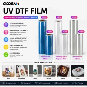 30cm 60cm AB Transfer Film Roll, High-Temperature UV DTF Film for UJV300DTF-75 UV DTF Printer