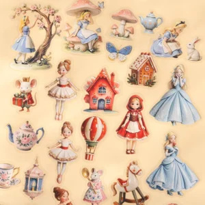 30pcs Pack Glazed Fairy Tale Decorative Sticker Bullet Journal Supplies