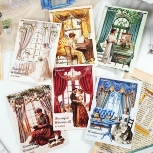 30pcs Pack PET Stickers Window Sticker Series Window Scenery DIY Decoration Material Stickers