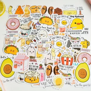 30pcs box Self adhesive Boxed Stickers Nap Time Cute Bottoming Handbook Decorative Material