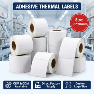 30x20mm Thermal Adhesive Waterproof Oilproof Barcode Labels for Food Price Tags and Retail