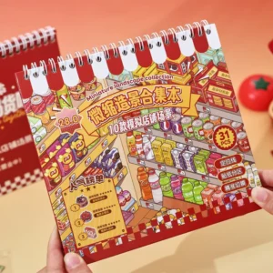 31-Sticker Pack Small Town Store Series 28.0 Miniature Scene Children’s Sticker Book