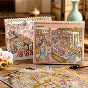 31 Stickers/Pack Tangshi Hundred Trades Series Scene-Building Sticker Book Children’s 3D Sticker Book